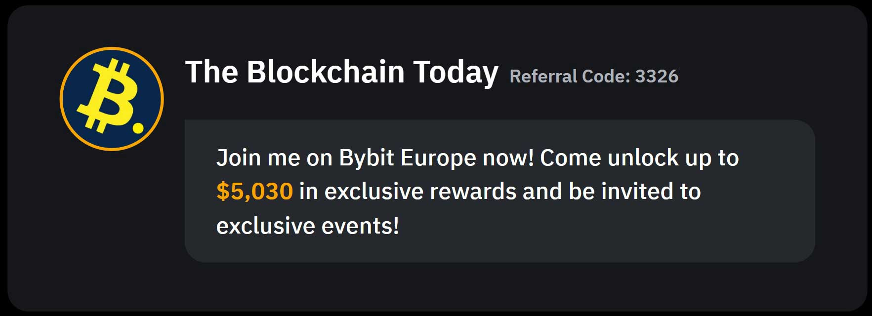 Código de Referência Especial da The Blockchain Today para Usuários da Bybit EU
