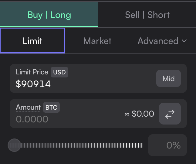 DyDX Limit Order