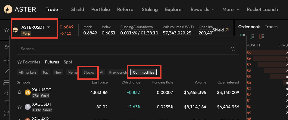 AsterDEX Dashboard