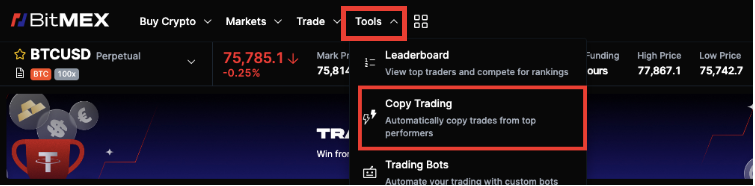 Where to find copytrading on Bitmex