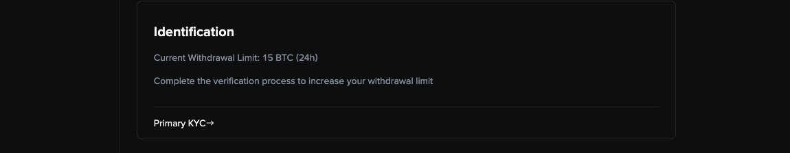 KCEX Withdrawal limits
