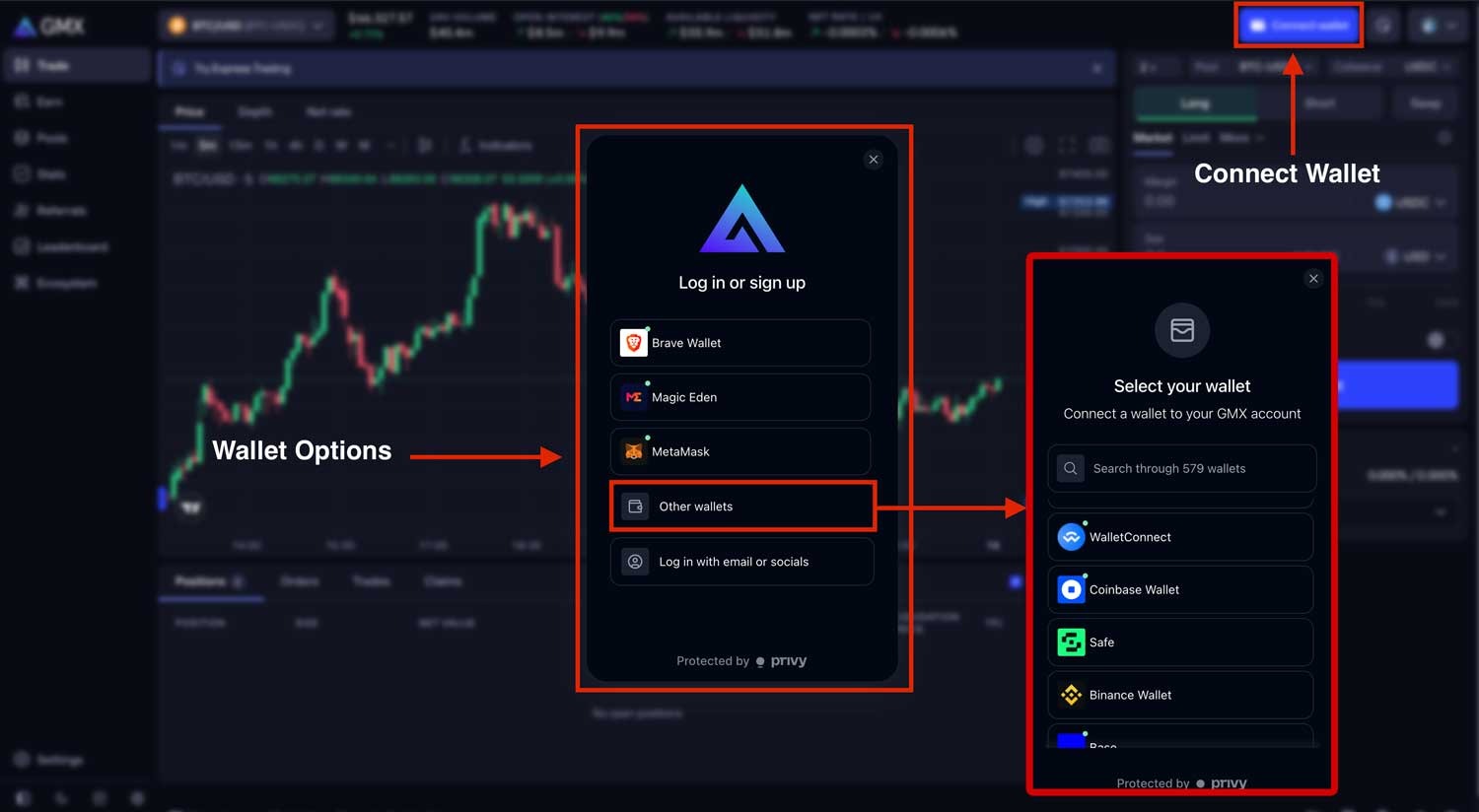 Connect Wallet Process GMX