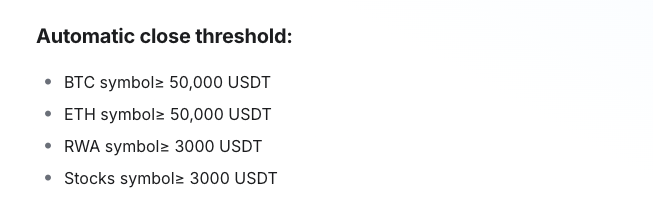 AsterDEX Automatic Close Threshold